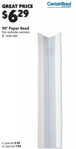 Home Hardware 90° paper bead: 8' | 9' | 10' offer