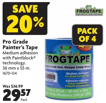 Home Hardware Pro grade painter's tape offer