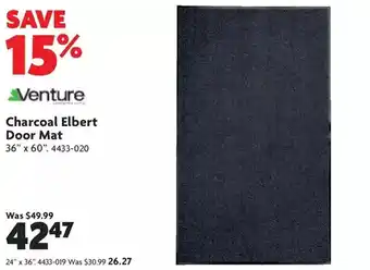 Home Hardware Charcoal elbert door mat: 24" x 36" | 36" x 60" offer