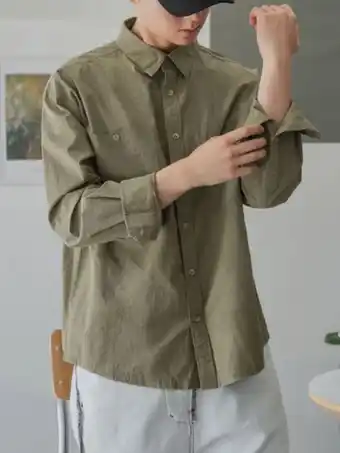 SheIn Dazy men pocket patched button front shirt offer