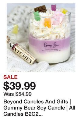 Showcase Beyond candles and gifts | gummy bear soy candle | all candles b2g2 free! offer