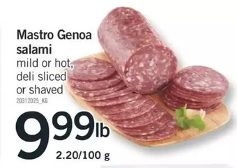 Fortinos Mastro genoa salami offer