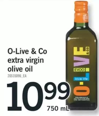 Fortinos O-live & co extra virgin olive oil offer