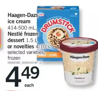Fortinos Häagen-dazs ice cream, nestlé frozen dessert or novelties offer
