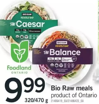 Fortinos Bio raw meals offer