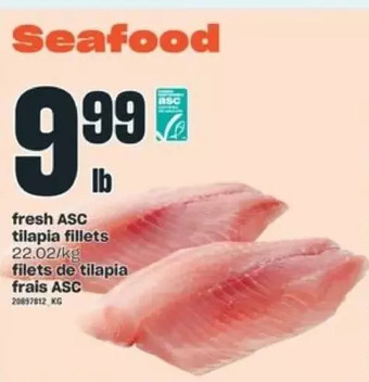 Valu-mart Fresh asc tilapia fillets offer