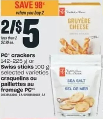 Valu-mart Pc crackers or swiss sticks offer