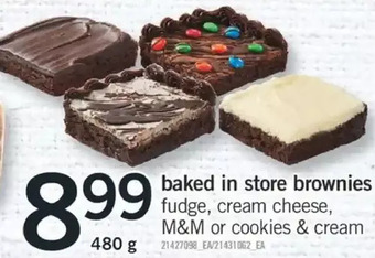 Fortinos Baked in store brownies offer