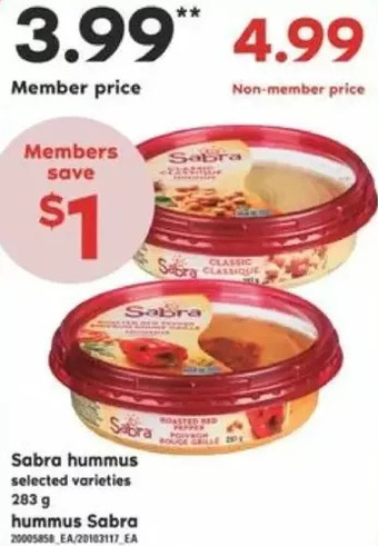 Valu-mart Sabra hummus offer