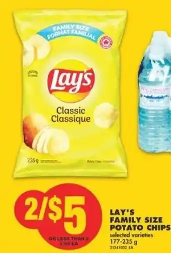 No Frills Lay's Family Size Potato Chips 177-235g offer