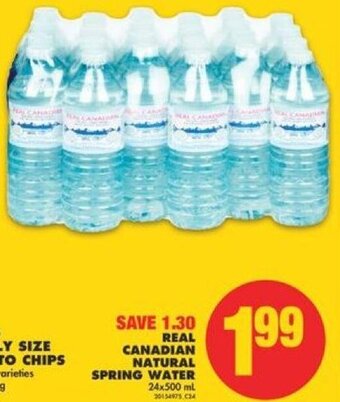 No Frills Real Canadian Natural Spring Water 24x500 ml offer