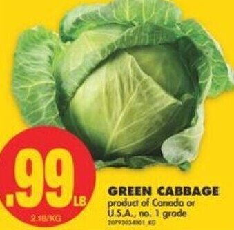 No Frills Green Cabbage offer