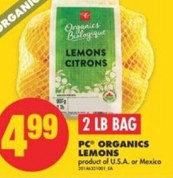 No Frills PC Organics Lemons offer