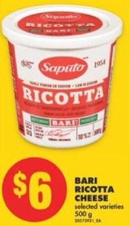 No Frills Bari Ricotta Cheese 500g offer