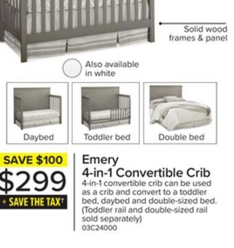 Leon's Emery convertible panel crib - grey offer