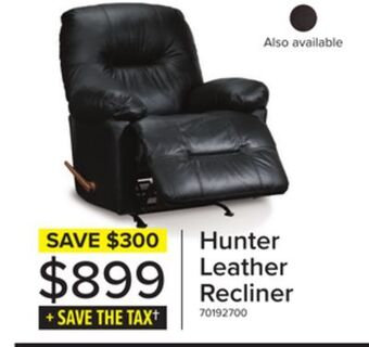 Leon's Hunter leather rocker recliner - black offer