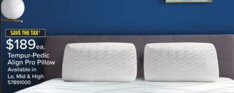 Leon's Tempur-pedic tempur-align prolo pillow offer