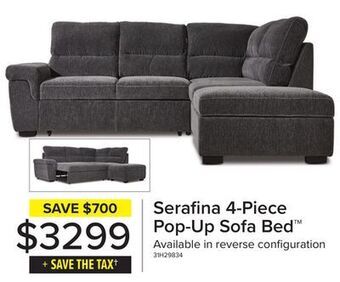 Leon's Serafina 4-piece sectional with left facing pop-up bed - charcoal offer