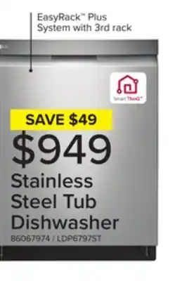 Leon's Lg stainless steel 24" dishwasher - ldp6797st offer
