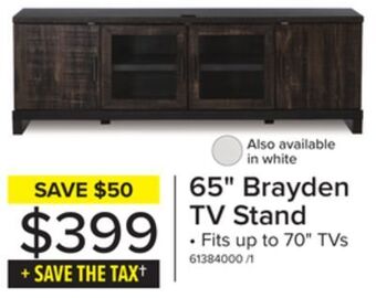 Leon's Brayden 65" tv stand - charcoal offer