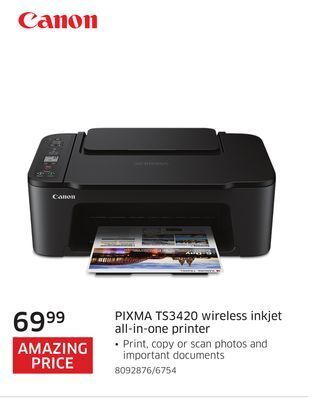The Source Canon pixma ts3420 wireless inkjet all-in-one printer offer