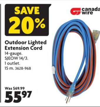 Home Hardware Outdoor lighted extension cord offer