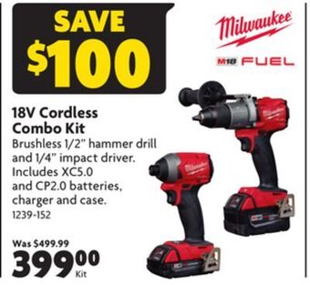 Home Hardware 18v cordless combo kit offer