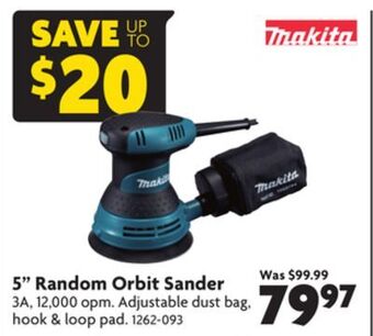 Home Hardware 5" random orbit sander offer