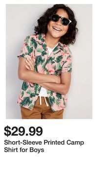 Old Navy Short-sleeve printed camp shirt for boys offer