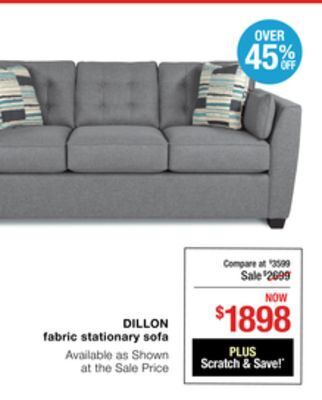 La Z Boy Dillon fabric stationary sofa offer