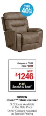 La Z Boy Soren iclean™ fabric recliner offer