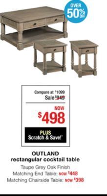 La Z Boy Outland rectangular cocktail table offer