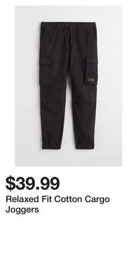 H&M Relaxed fit cotton cargo joggers offer