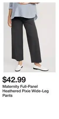 Old Navy Maternity full-panel heathered pixie wide-leg pants offer