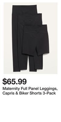 Old Navy Maternity full panel leggings, capris & biker shorts 3-pack offer