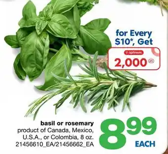 Wholesale Club Basil or rosemary, 8 oz. offer