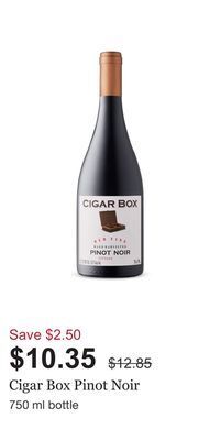 LCBO Cigar box pinot noir offer
