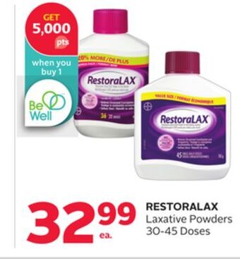 Rexall Restoralax laxative powders offer
