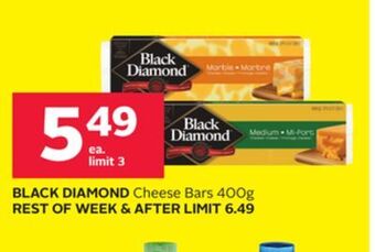 Rexall Black diamond cheese bars offer