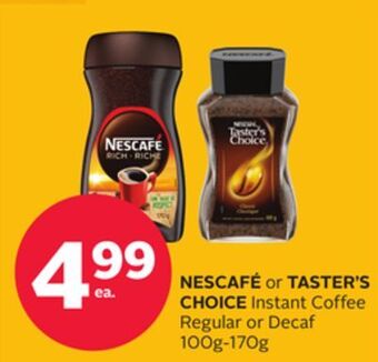 Rexall Nescafé or taster's choice instant coffee regular or decaf offer