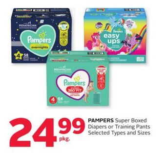 Rexall Pampers super boxed diapers or training pants offer