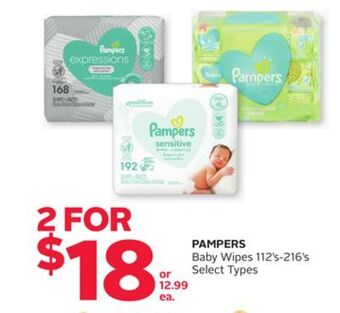 Rexall Pampers baby wipes offer