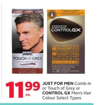 Rexall Just for men comb-in or touch of grey or control gx men's hair colour offer