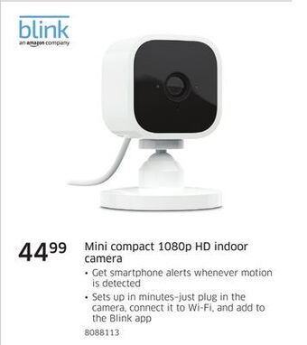 The Source Blink mini compact 1080p hd indoor camera offer