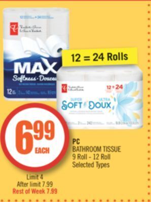 Shoppers Drug Mart Pc bathroom tissue offer