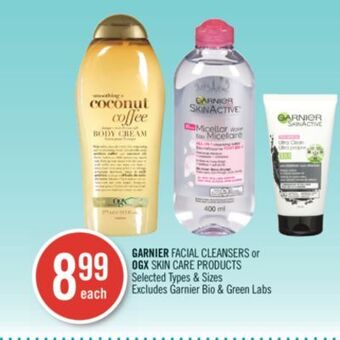 Shoppers Drug Mart Garnier facial cleansers or ogx skin care products offer