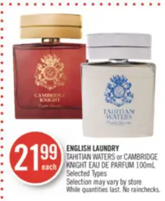 Shoppers Drug Mart English laundry tahitian waters or cambridge knight eau de parfum offer