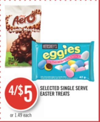 Shoppers Drug Mart Selected single serve easter treats offer