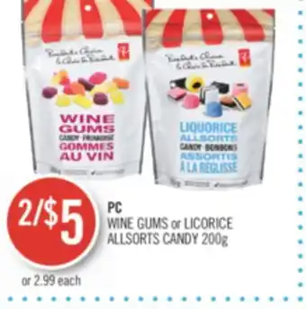 Shoppers Drug Mart Pc wine gums or licorice allsorts candy offer