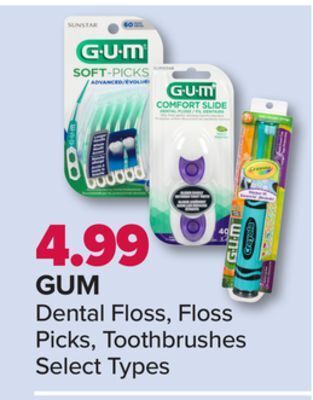 PharmaChoice Gum dental floss, floss picks, toothbrushes offer